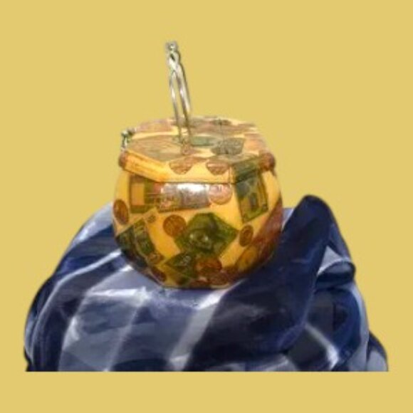 Vintage Mid-Century Decoupage Wood Box Handbag Old Money - Picture 4 of 16